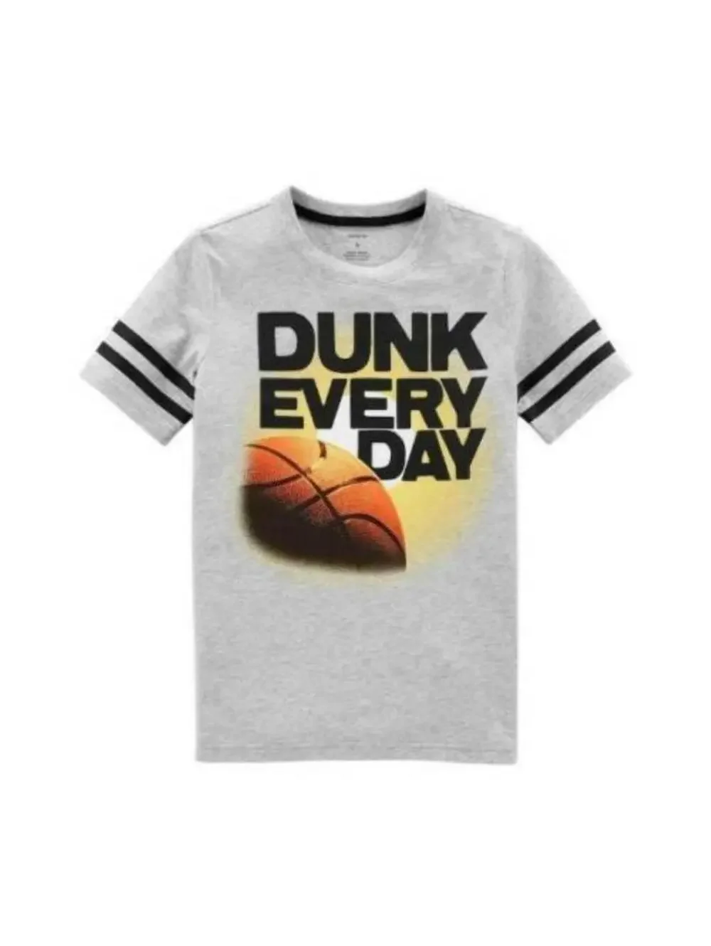 Carters Shirt Boys 4/5 Basketball DUNK EVERY DAY Gray Short Sleeve Crew Tee